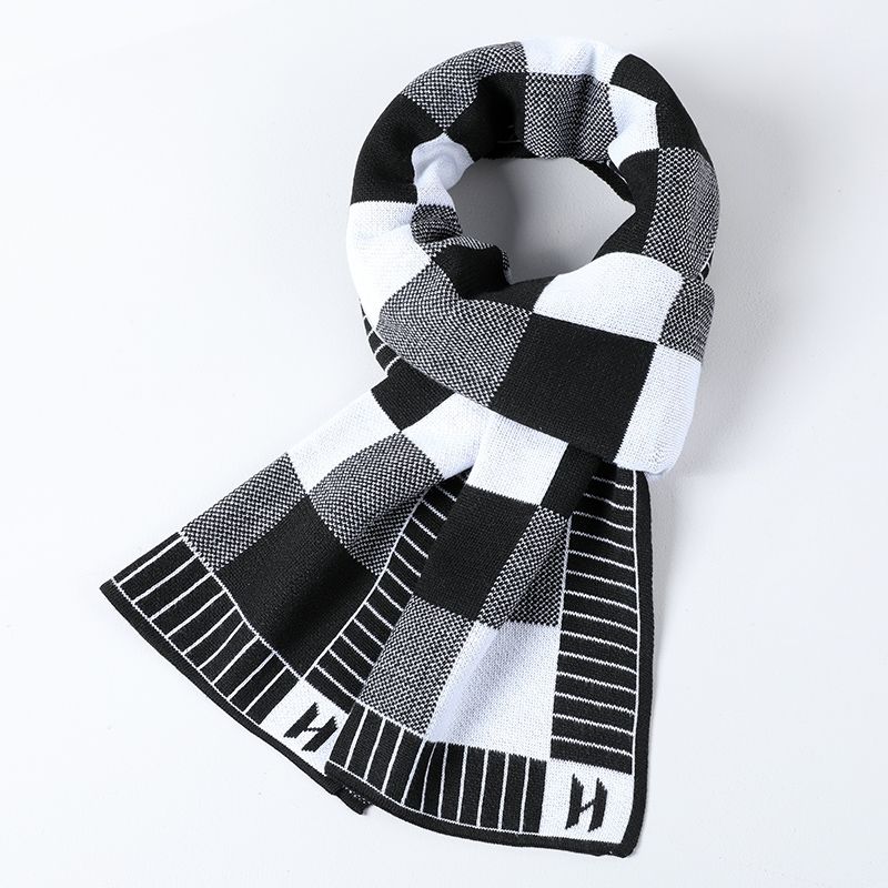Men's autumn and winter new trendy frontline, versatile wool warm scarf, elegant style details Picture