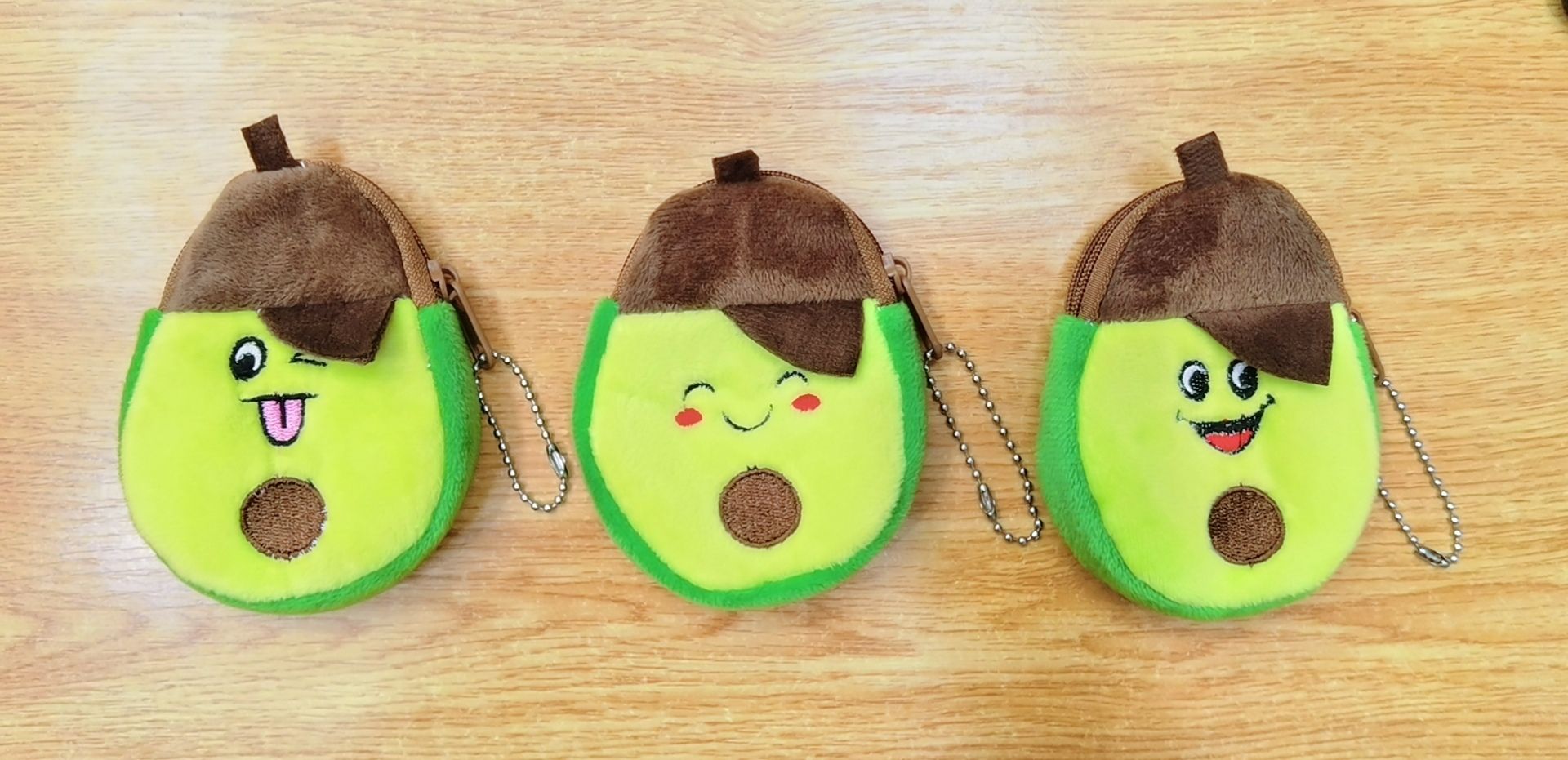 Avocado coin purse, cartoon and cute embroidered zipper coin purse, children's wallet, avocado animal head wallet, coin case detail image 16