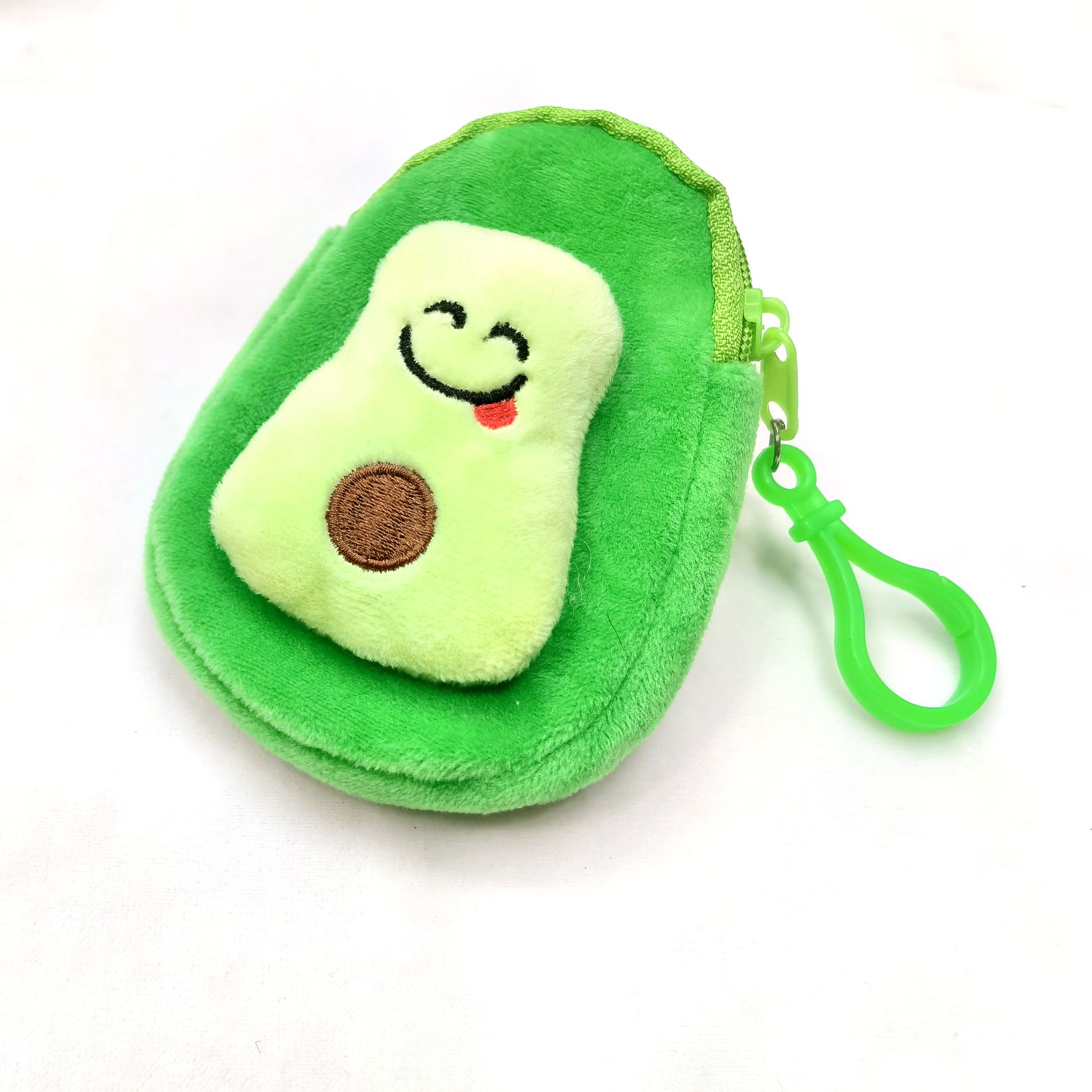 Avocado coin purse, cartoon and cute embroidered zipper coin purse, children's wallet, avocado animal head wallet, coin case Specification image