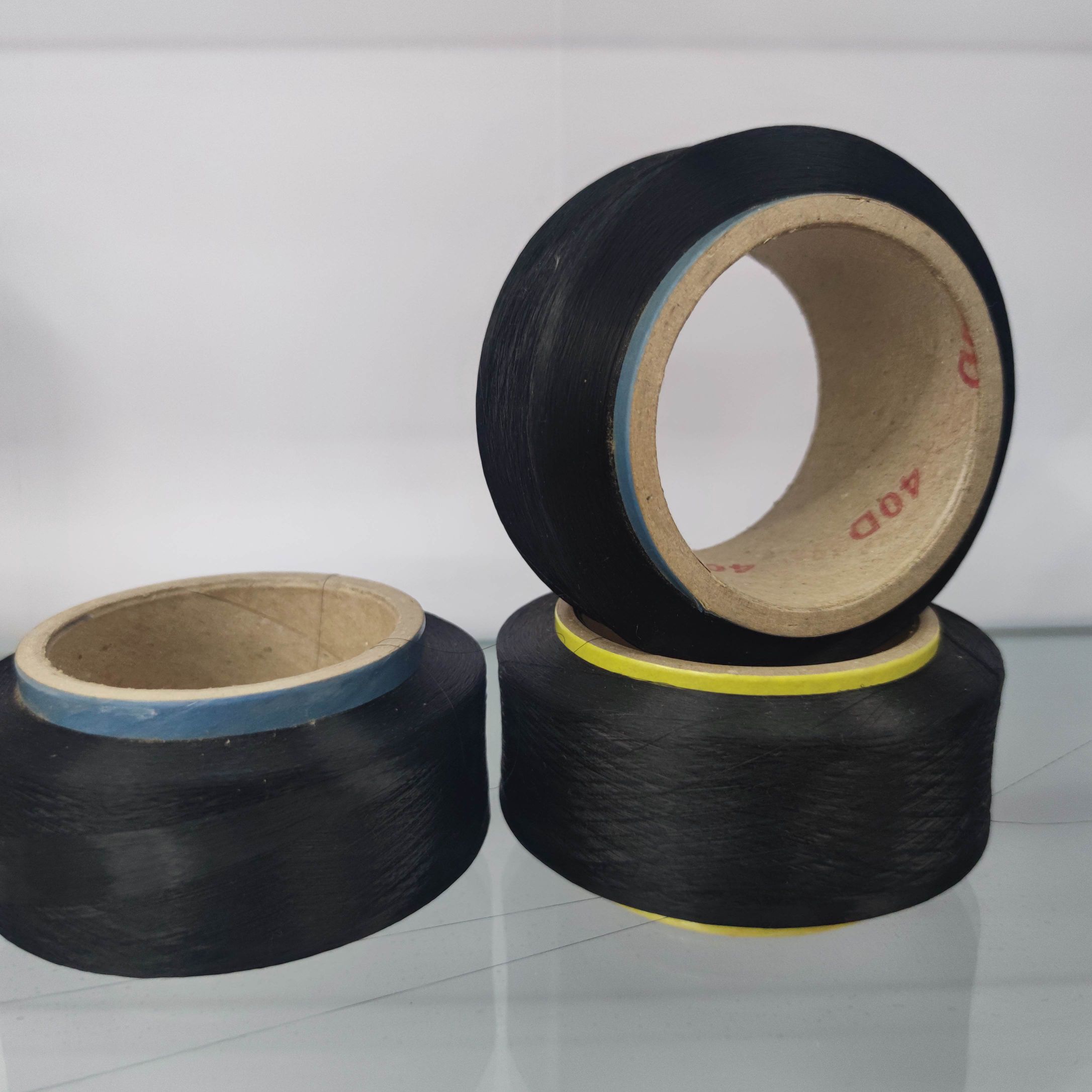 20D, 40D, 140D industrial weaving raw materials: black and white spandex filament, high-elasticity spandex filament