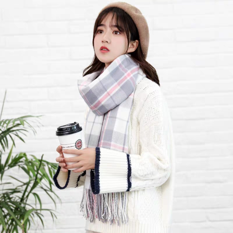 Mujer otoño invierno nueva tendencia frente versátil lana térmica bufanda temperamento estilo
