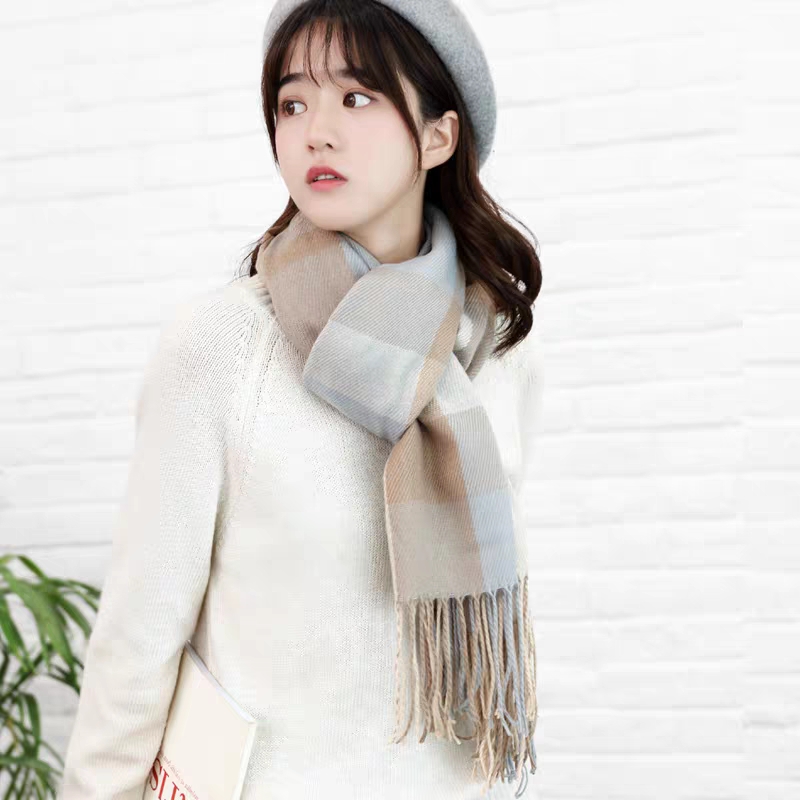 Mujer otoño invierno nueva tendencia frente versátil lana térmica bufanda temperamento estilo details Picture