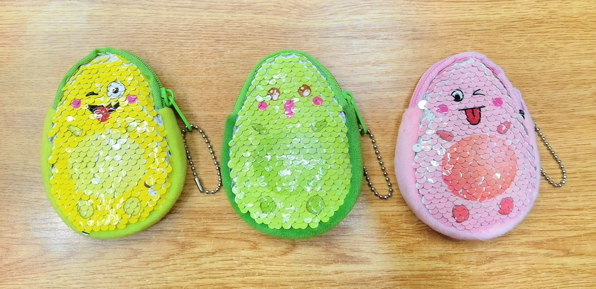 Avocado coin purse, cartoon and cute embroidered zipper coin purse, children's wallet, avocado animal head wallet, coin case detail image 18