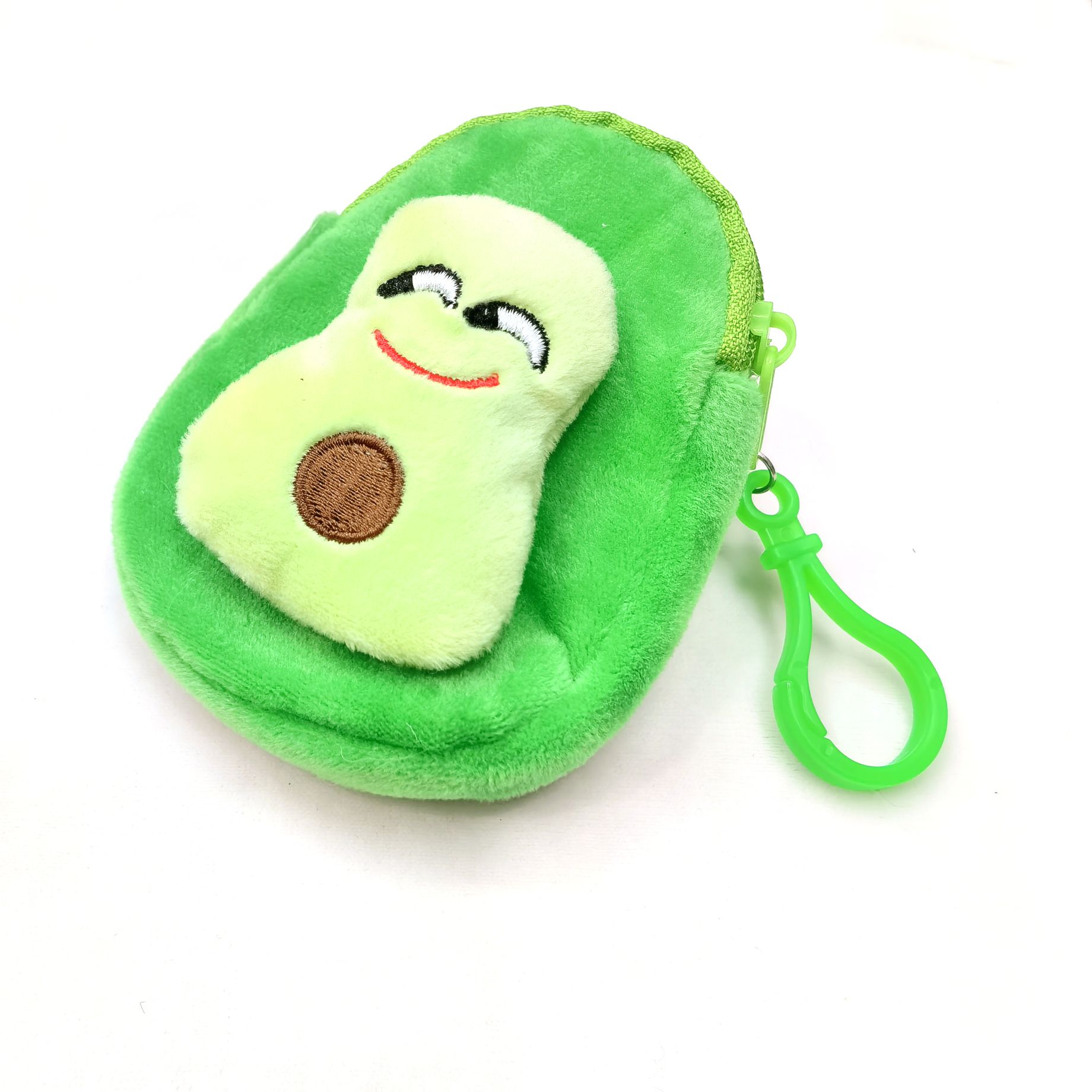 Avocado coin purse, cartoon and cute embroidered zipper coin purse, children's wallet, avocado animal head wallet, coin case detail image 5
