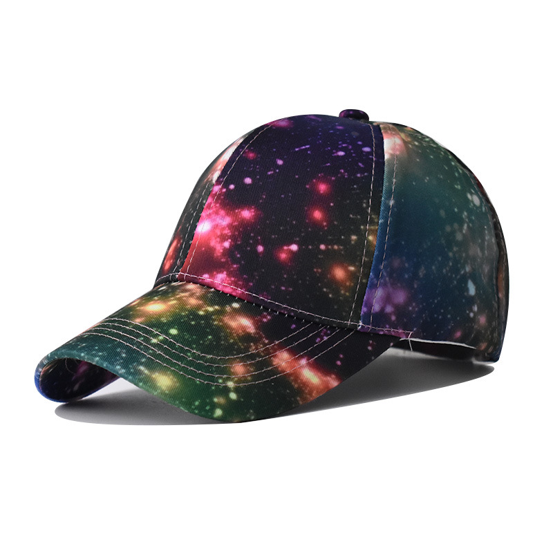 Wholesale of new cross-border starry sky gradient color baseball caps, personalized printed Chinese-style traditional Chinese painting baseball caps and outdoor baseball caps