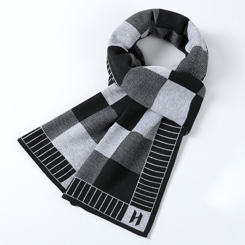 Men's autumn and winter new trendy frontline, versatile wool warm scarf, elegant style