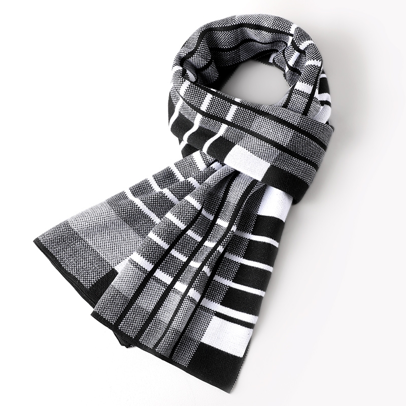 Men's autumn and winter new trendy frontline, versatile wool warm scarf, elegant style Specification image