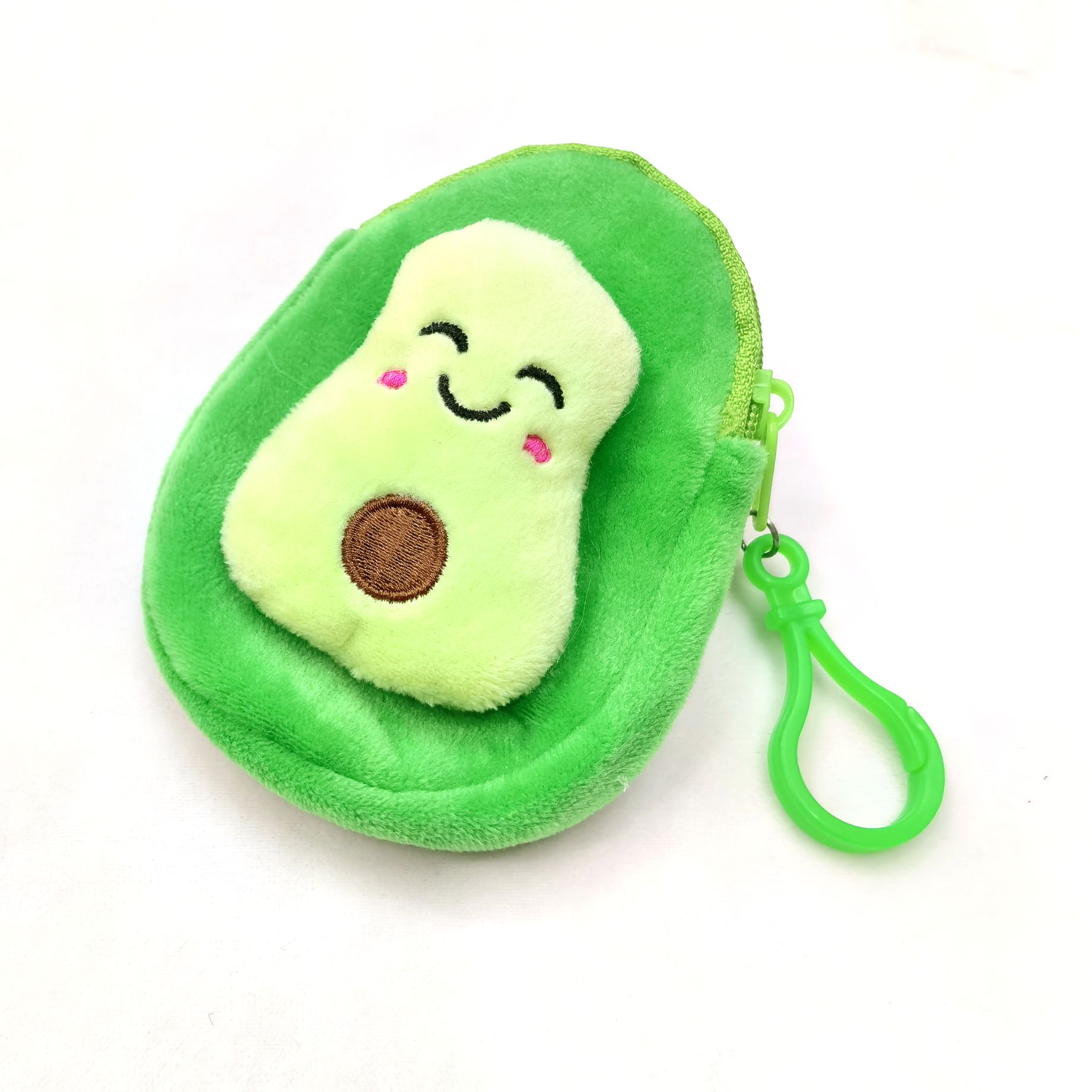 Avocado coin purse, cartoon and cute embroidered zipper coin purse, children's wallet, avocado animal head wallet, coin case detail image 4