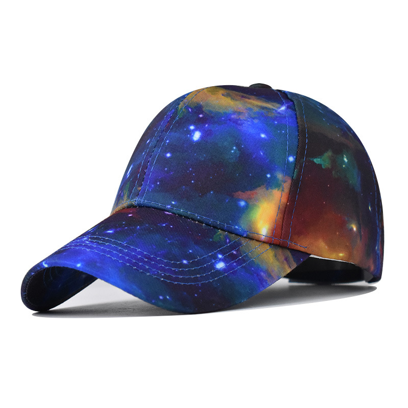 Wholesale of new cross-border starry sky gradient color baseball caps, personalized printed Chinese-style traditional Chinese painting baseball caps and outdoor baseball caps Specification image
