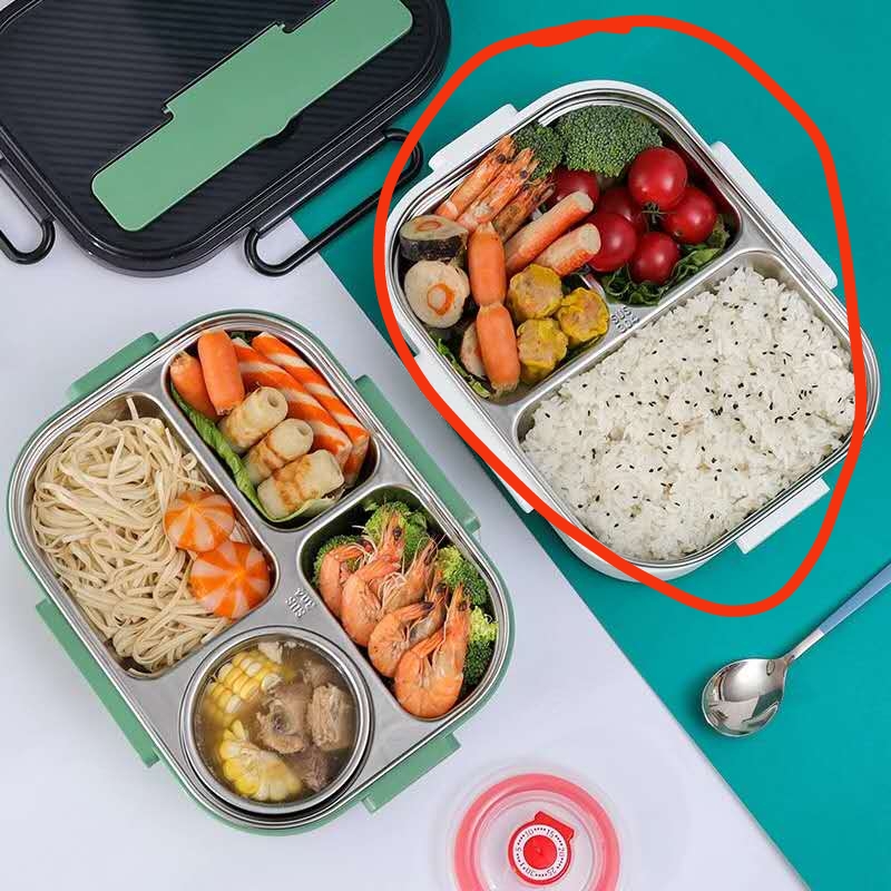 工厂直销学生上班族带饭保温方便学校餐盒不锈钢三格四格餐盒网红同款产品详情图9