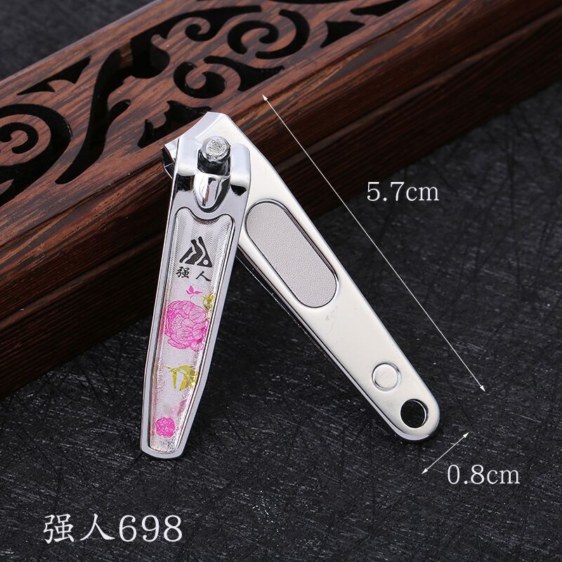 Wholesale genuine nail clippers, Strong Person small nail clippers, rubber surface stainless steel Strong Person manicure knife 698E detail image 2