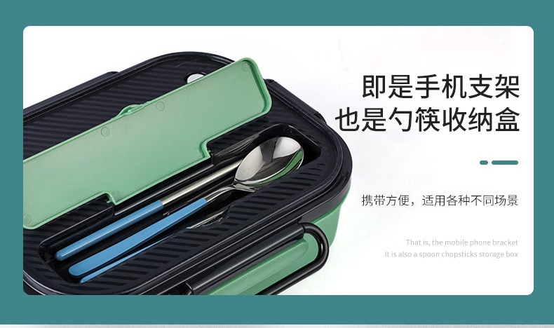 工厂直销学生上班族带饭保温方便学校餐盒不锈钢三格四格餐盒网红同款产品详情图8