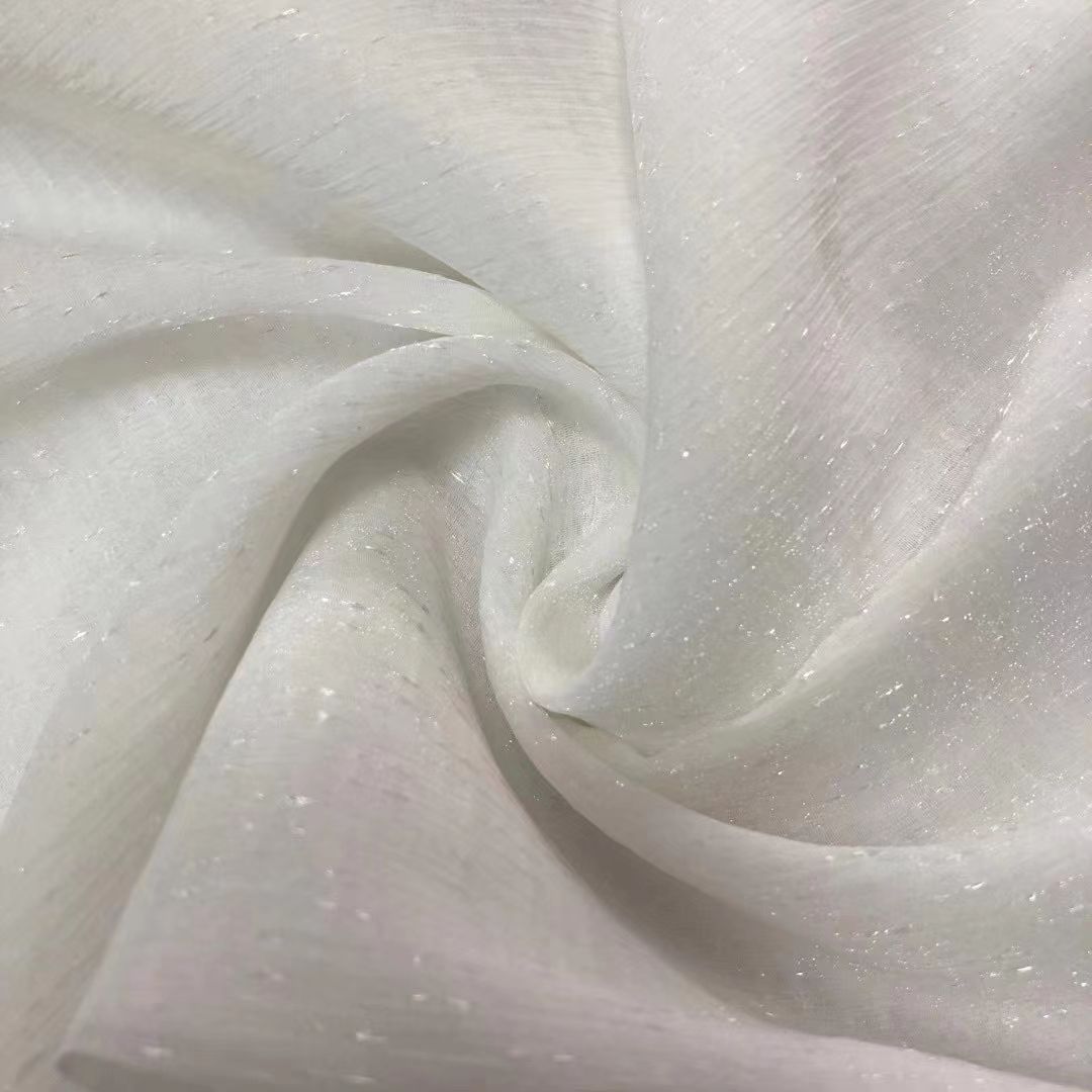 金永纺织星星皱服装面料服装辅料白色详情图1