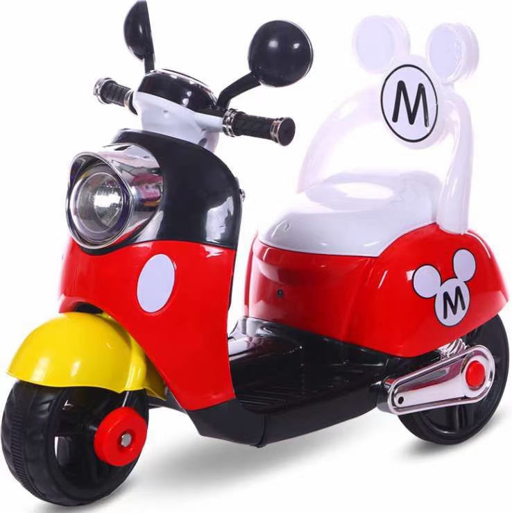 Motocicleta eléctrica para niños cuerpo sólido triángulo función de educación temprana música luz asiento amplia distancia entre ejes super carga resistente neumáticos simulación coche color de la luz 3D cilindro de modelado 6V4.5 cilindro motor 380*1 details Picture