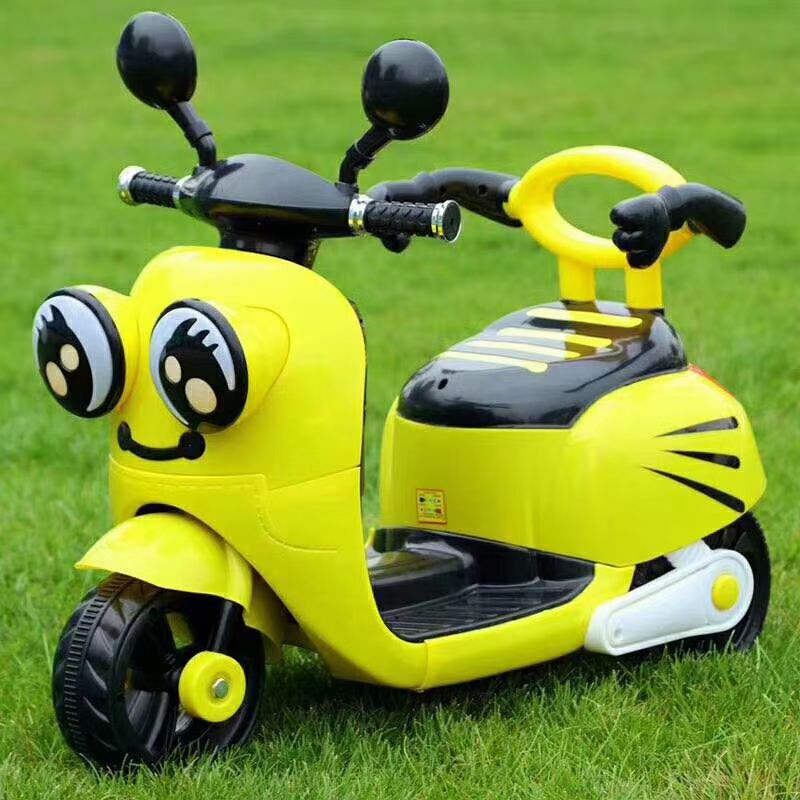 Motocicleta eléctrica para niños cuerpo sólido triángulo función de educación temprana música luz asiento amplia distancia entre ejes super carga resistente neumáticos simulación coche color de la luz 3D cilindro de modelado 6V4.5 cilindro motor 380*1