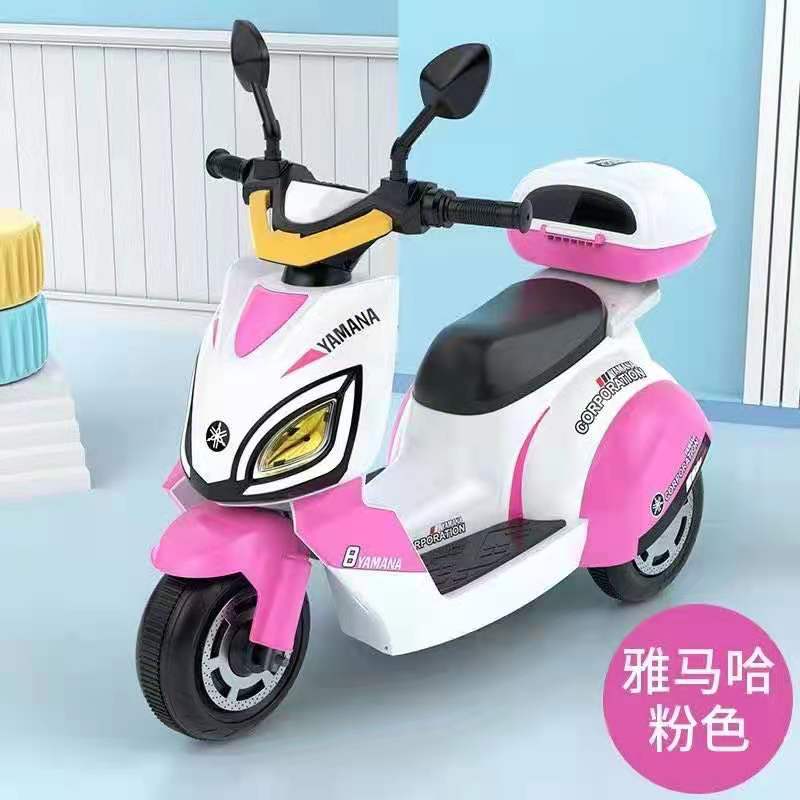 Motocicleta eléctrica para niños multifunción early learning player realista LED eye flash gran espacio maletero ensanchado y ruedas ampliadas doble freno de disco delantero y trasero estilo multifunción early learning player (música historia poema antiguo details Picture