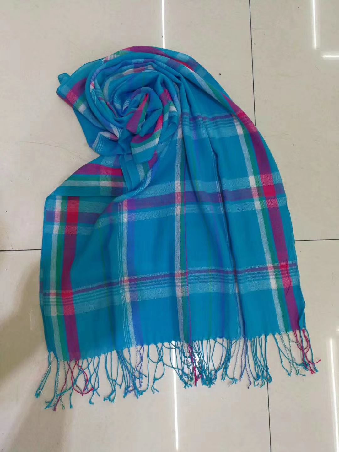 格子仿羊绒围巾