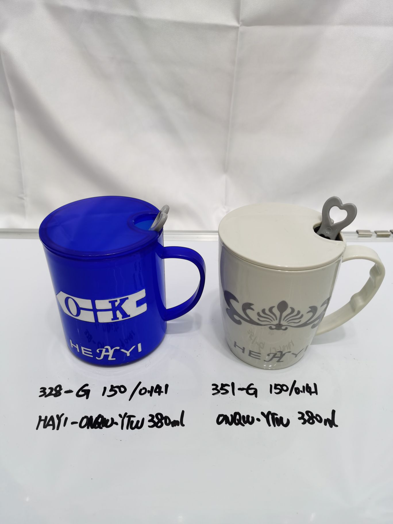 PP塑料口杯，带盖