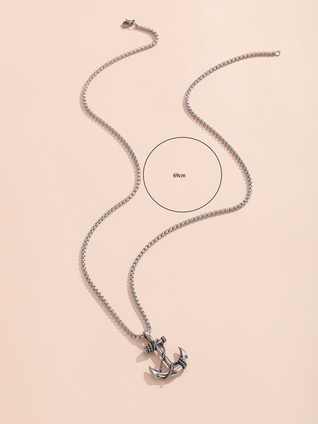 A stainless steel pendant necklace with pirate ship anchor Application Scenario