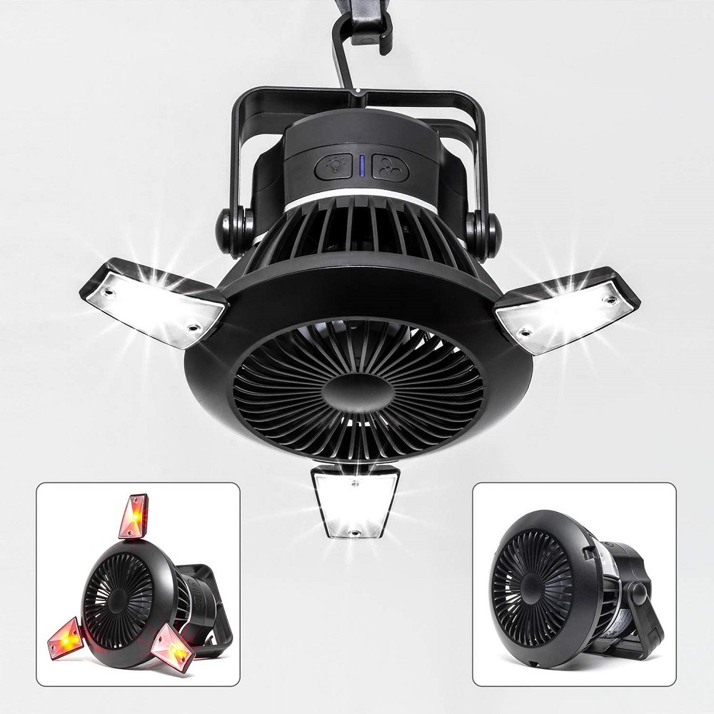 New solar fan lamp USB multi-functional emergency tent lamp details Picture