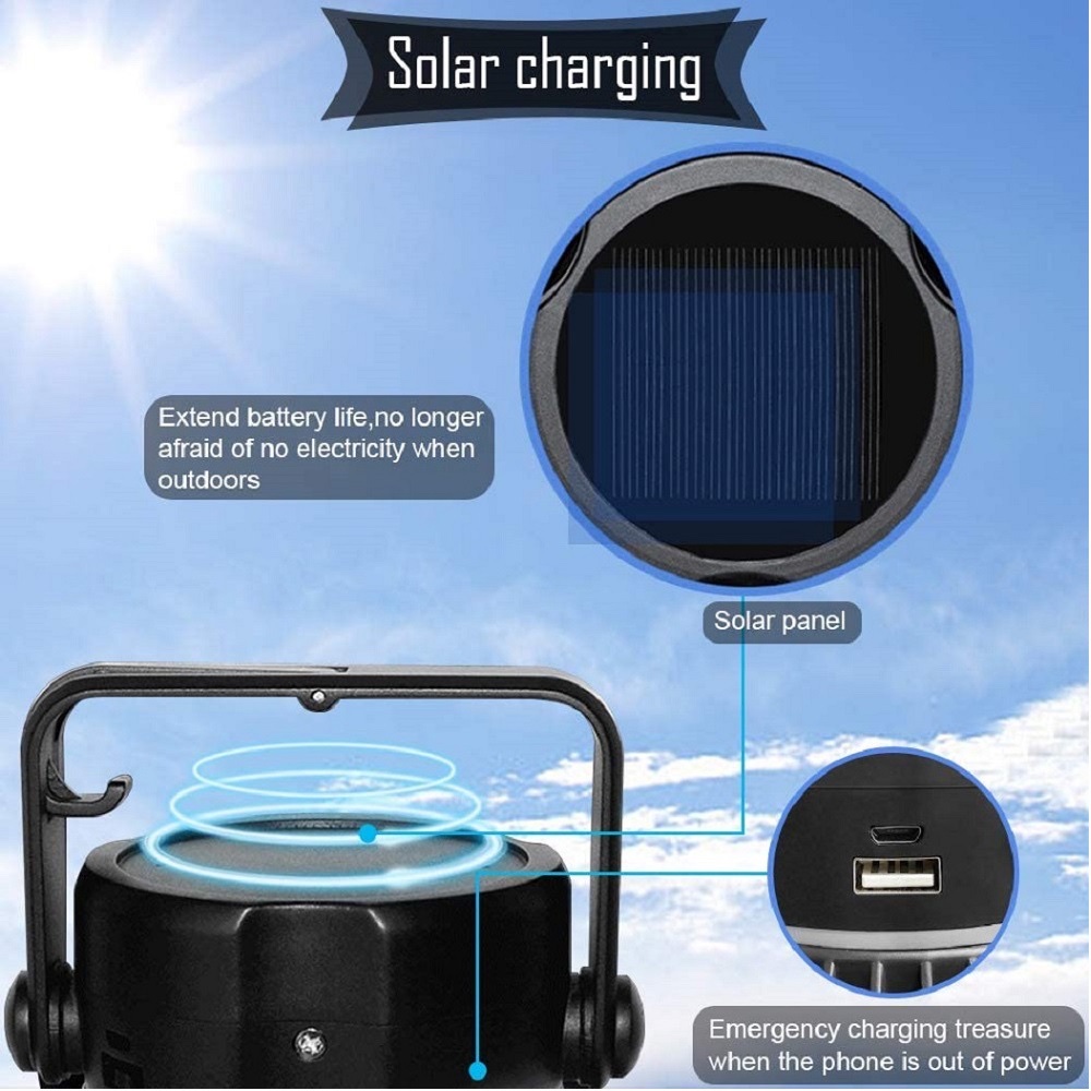 New solar fan lamp USB multi-functional emergency tent lamp Specification image