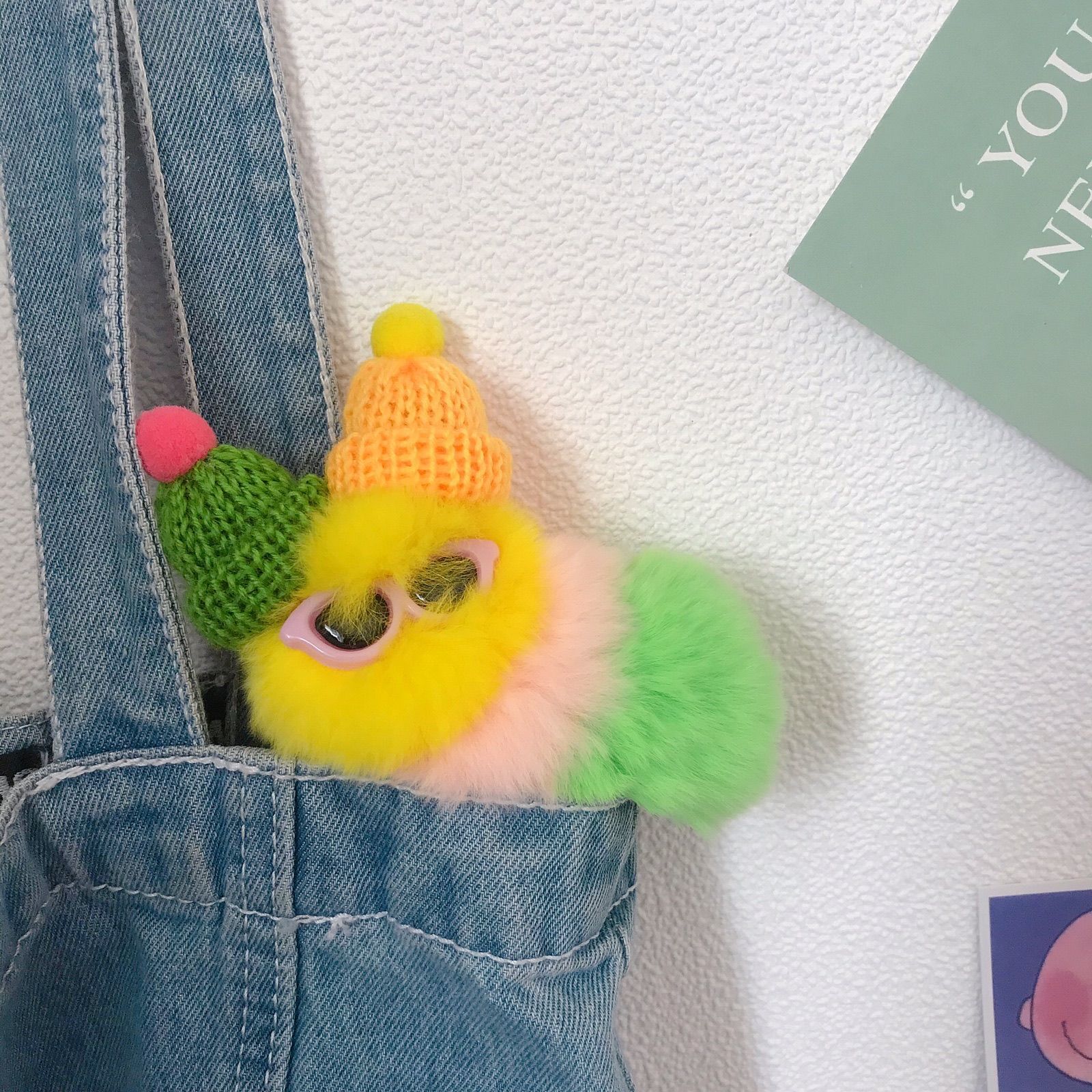 【 The Caterpillar on Vacation 】 Korean Instagram cute and ugly rabbit fur car keychains, bags, pendants and gifts 【 The Caterpillar on Vacation 】 Korean Instagram cute and ugly rabbit fur car keychains, bags, pendants and gifts