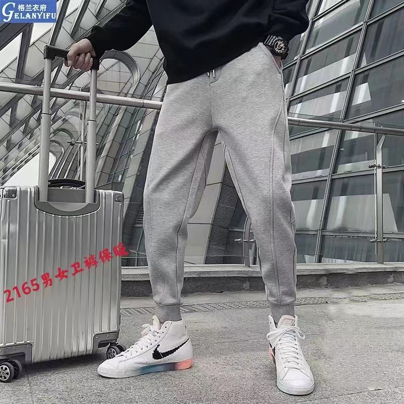 Men's winter fleece sweatpants, thickened casual pants, autumn and winter loose straight-leg tapered long pants, trendy men's sports pants Specification image