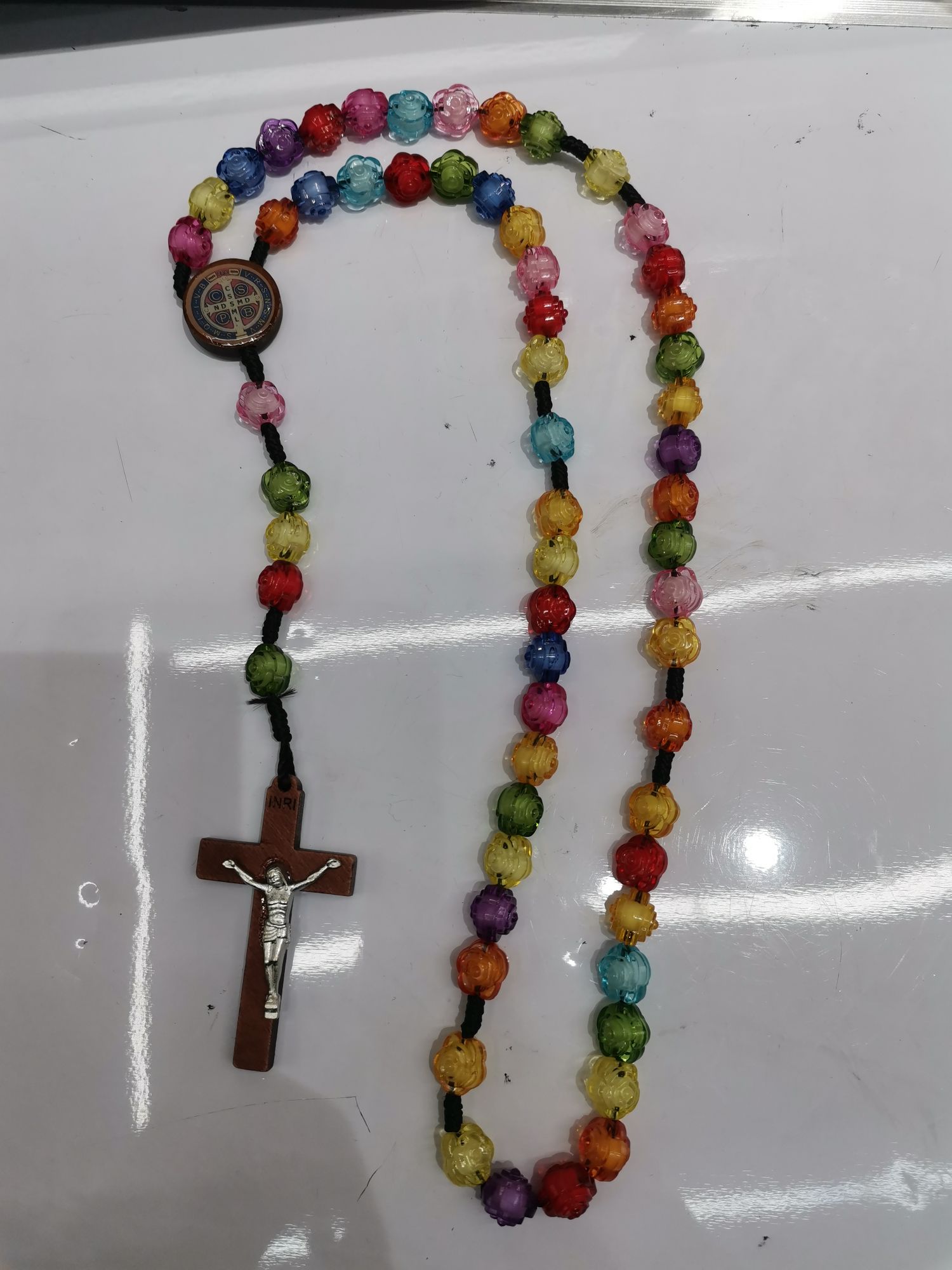 10厘珠中珠玫瑰花编织项链产品图