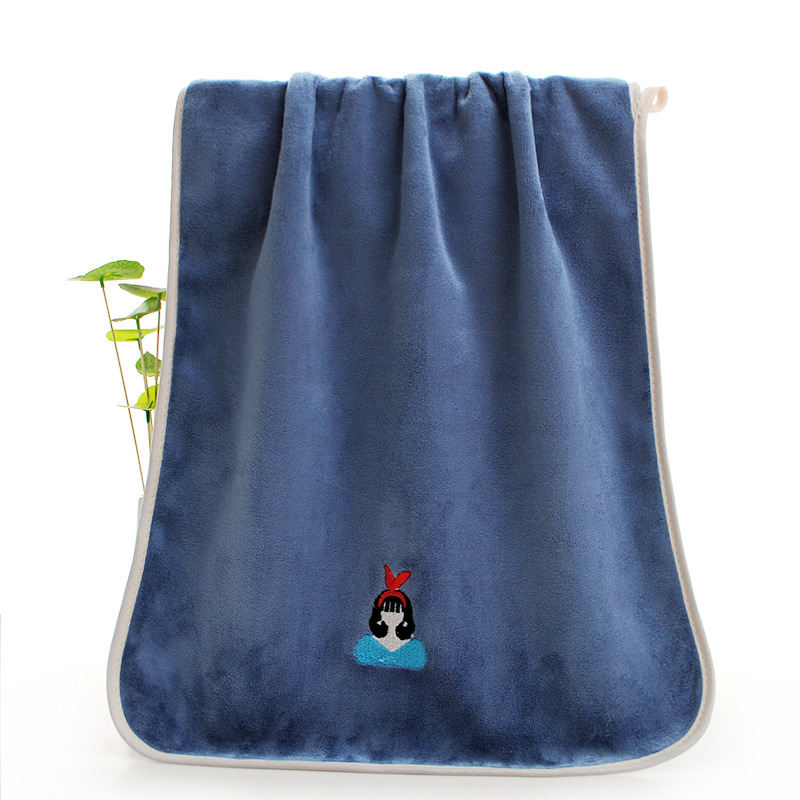 Wholesale of absorbent and thickened coral fleece adult towels for beauty salons with embroidery Item Picture