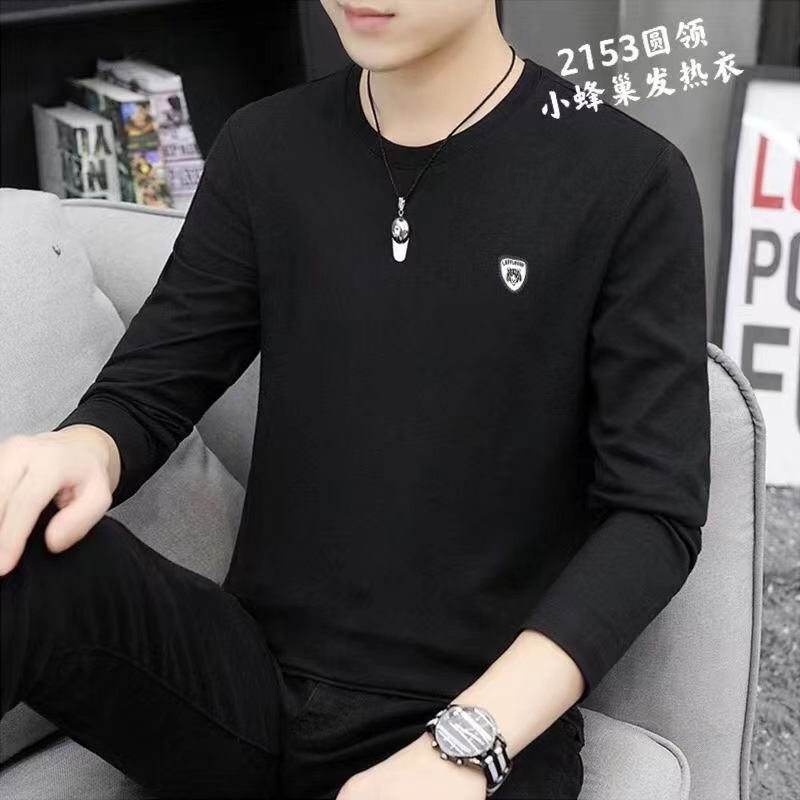 Men's heating clothing 2021 new mid-high neck warm top, fashionable men's long Johns, base layer, long-sleeved T-shirt details Picture