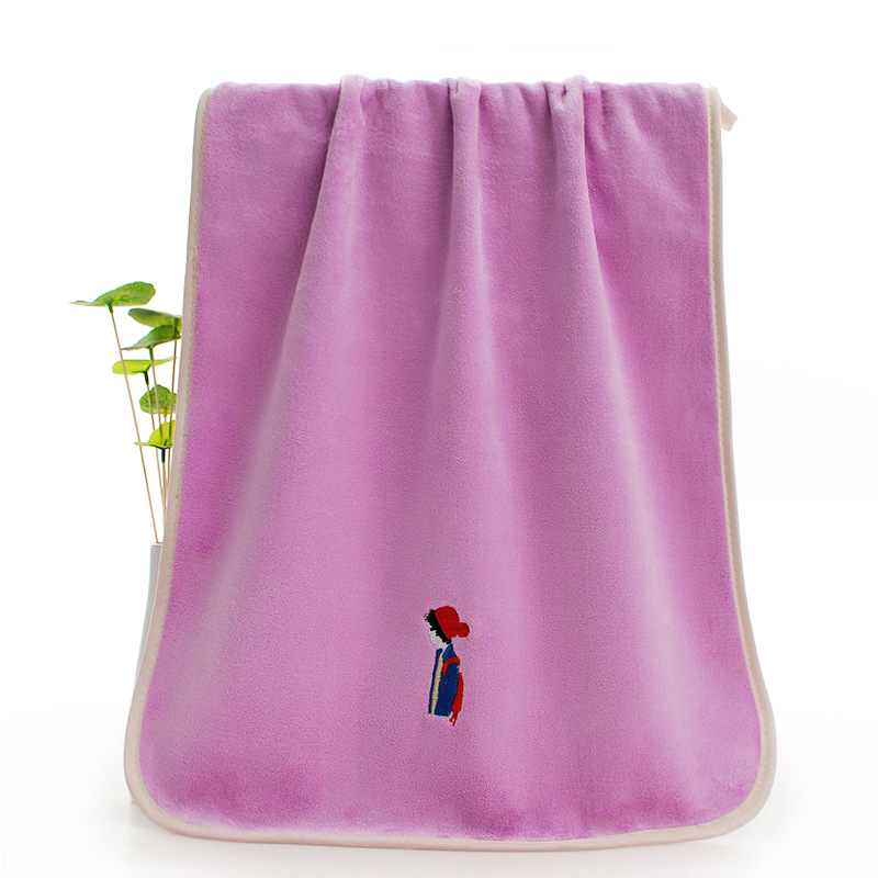 Wholesale of absorbent and thickened coral fleece adult towels for beauty salons with embroidery details Picture