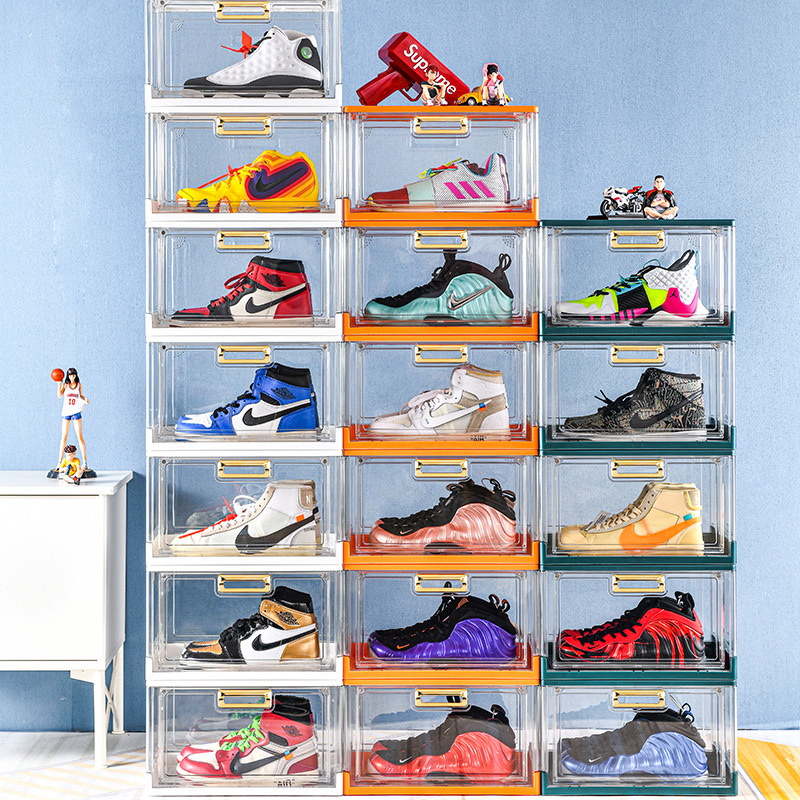 Transparent Foldable Storage Box Shoe Box full figure