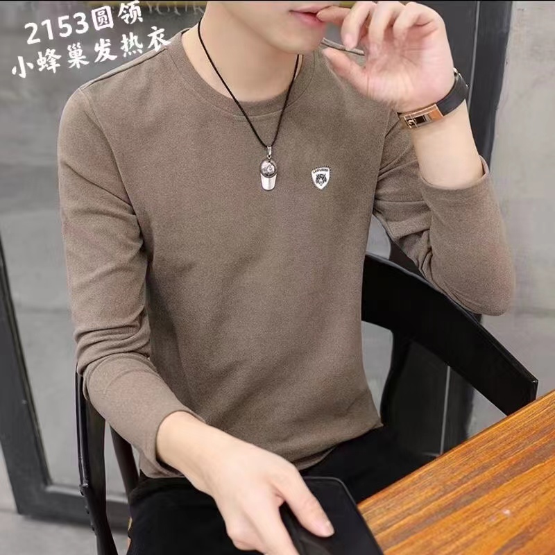 Men's heating clothing 2021 new mid-high neck warm top, fashionable men's long Johns, base layer, long-sleeved T-shirt details Picture