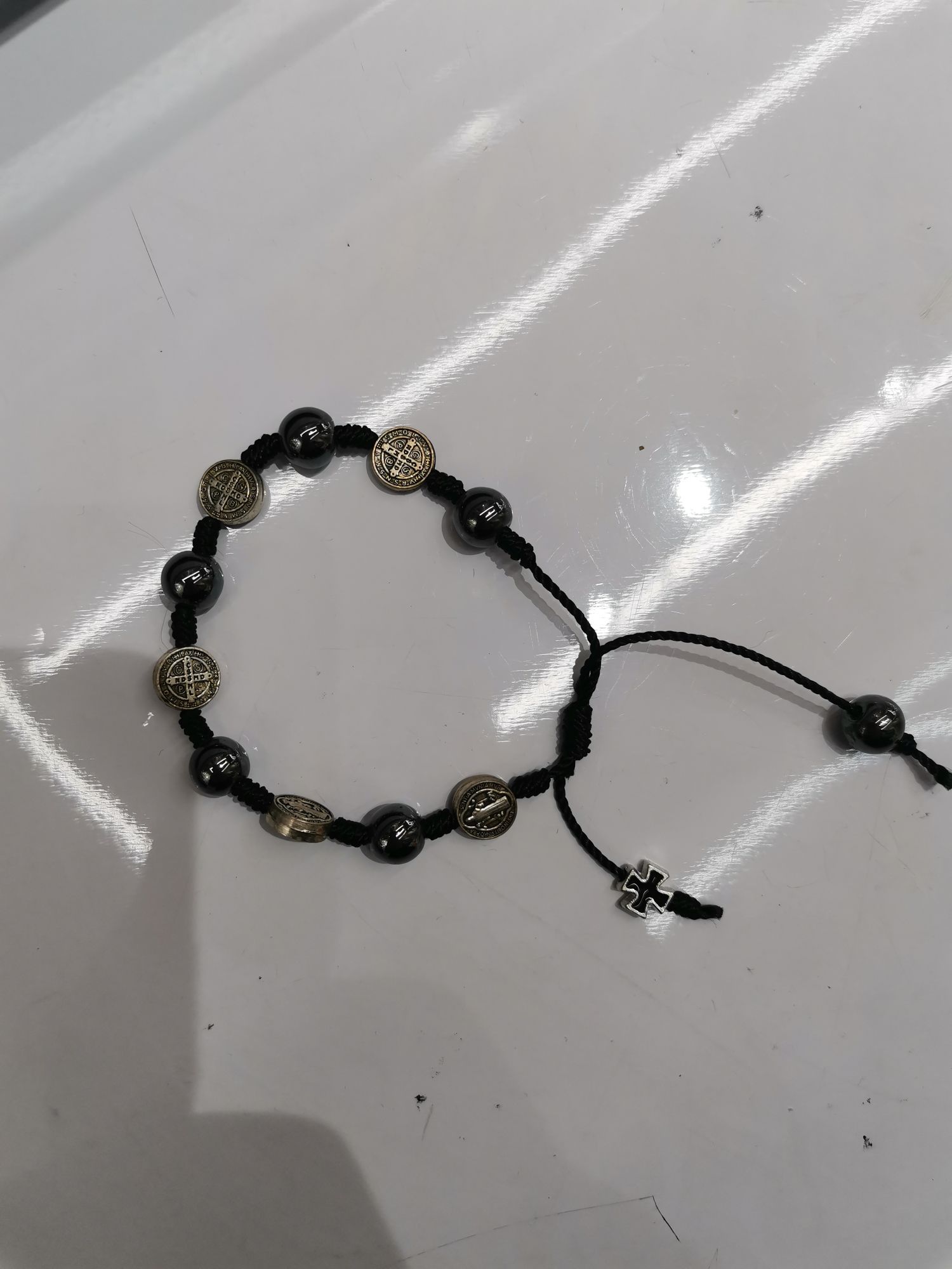 8mm black gallstone bracelet detail image 1
