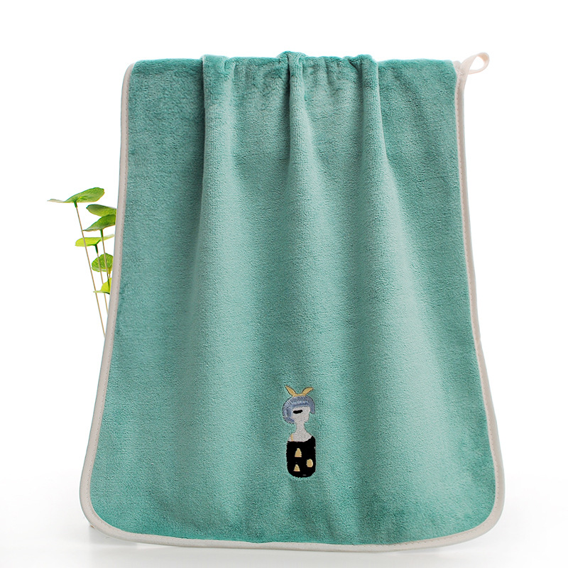 Wholesale of absorbent and thickened coral fleece adult towels for beauty salons with embroidery Specification image