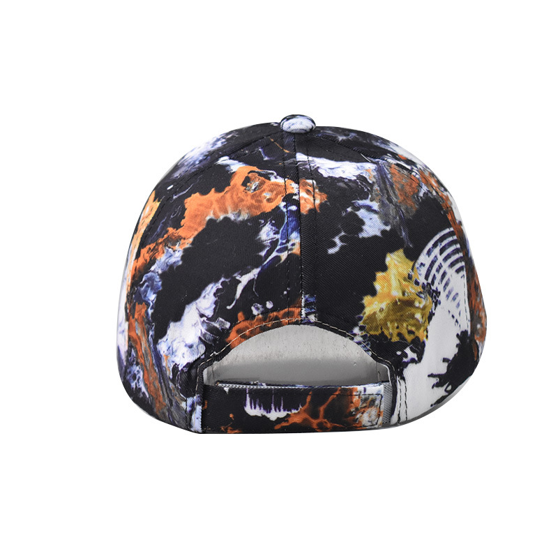 2021 European and American hip-hop personality seven-color tie-dyed baseball caps for men and women, dazzling cross-border fashion spring and Autumn dust-proof sun caps details Picture
