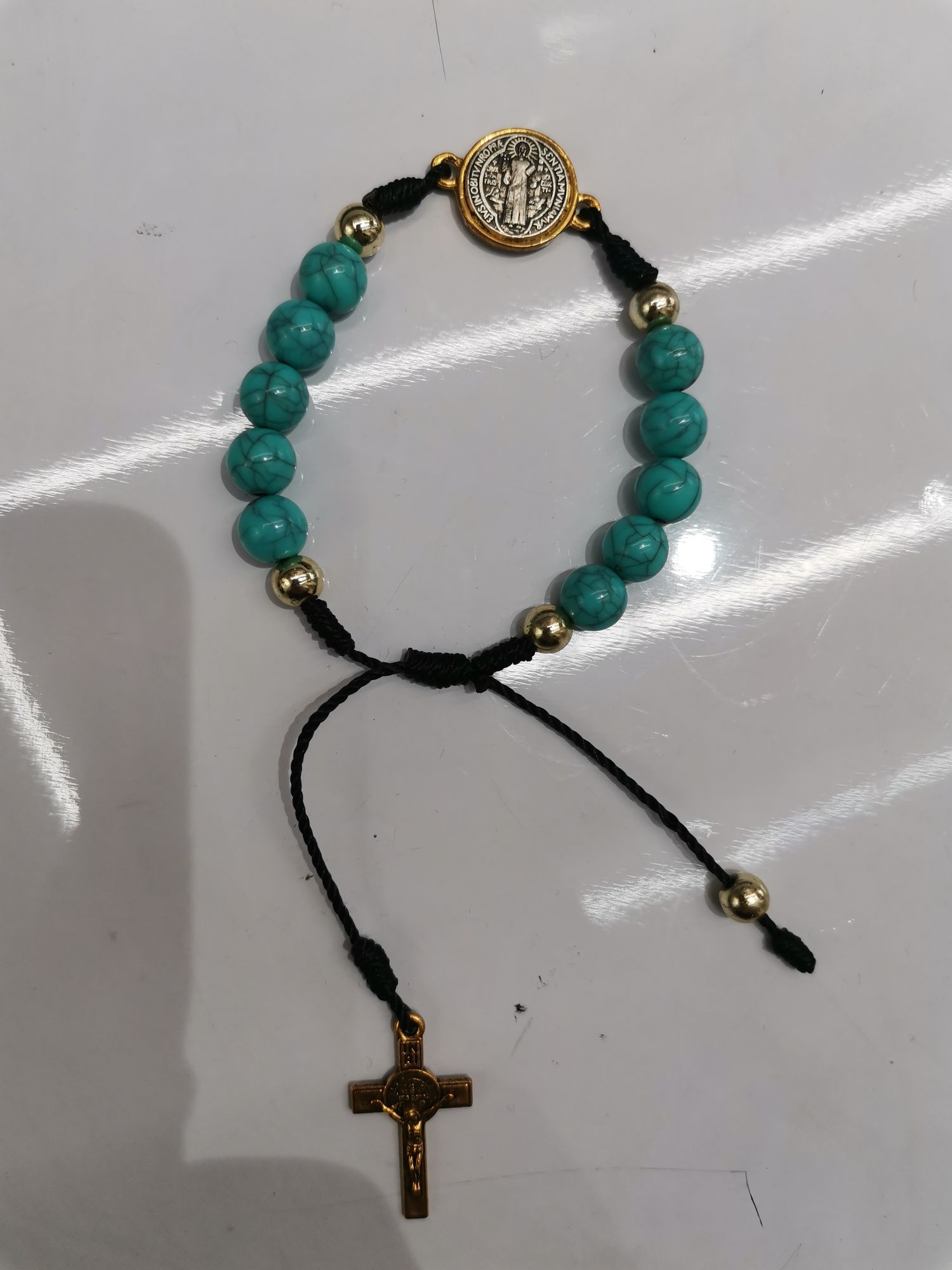 8厘仿松石编织手链细节图