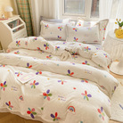 牛奶绒四件套纯色裸睡加厚床单被罩简约枕套学生宿舍床上用品套件