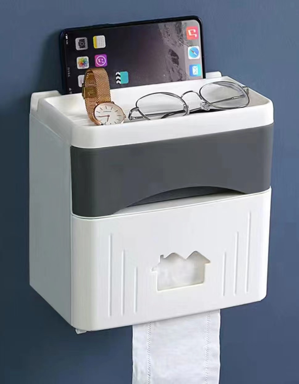 卫生间双层纸巾收纳盒