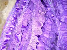 01号紫色大花边带白色蕾丝装饰