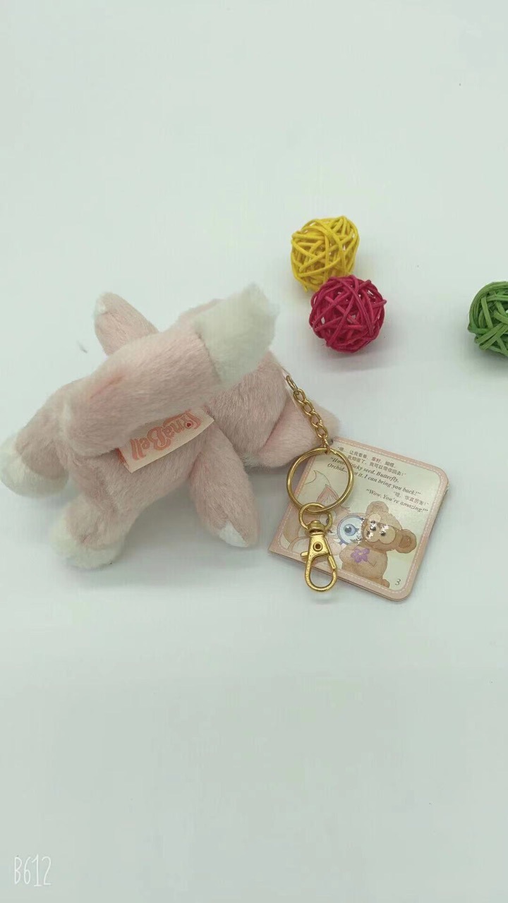 Lina belle peluche colgante de boneca juguete de peluche llavero colgante de dibujos animados colgante de bolsa llavero rebosante cute boneca colgante detail image 9