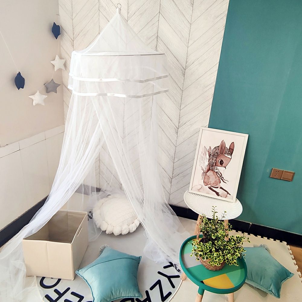 厂家直销小圆顶成人吊挂蚊帐 吊顶公主折叠钢丝蚊帐详情图1