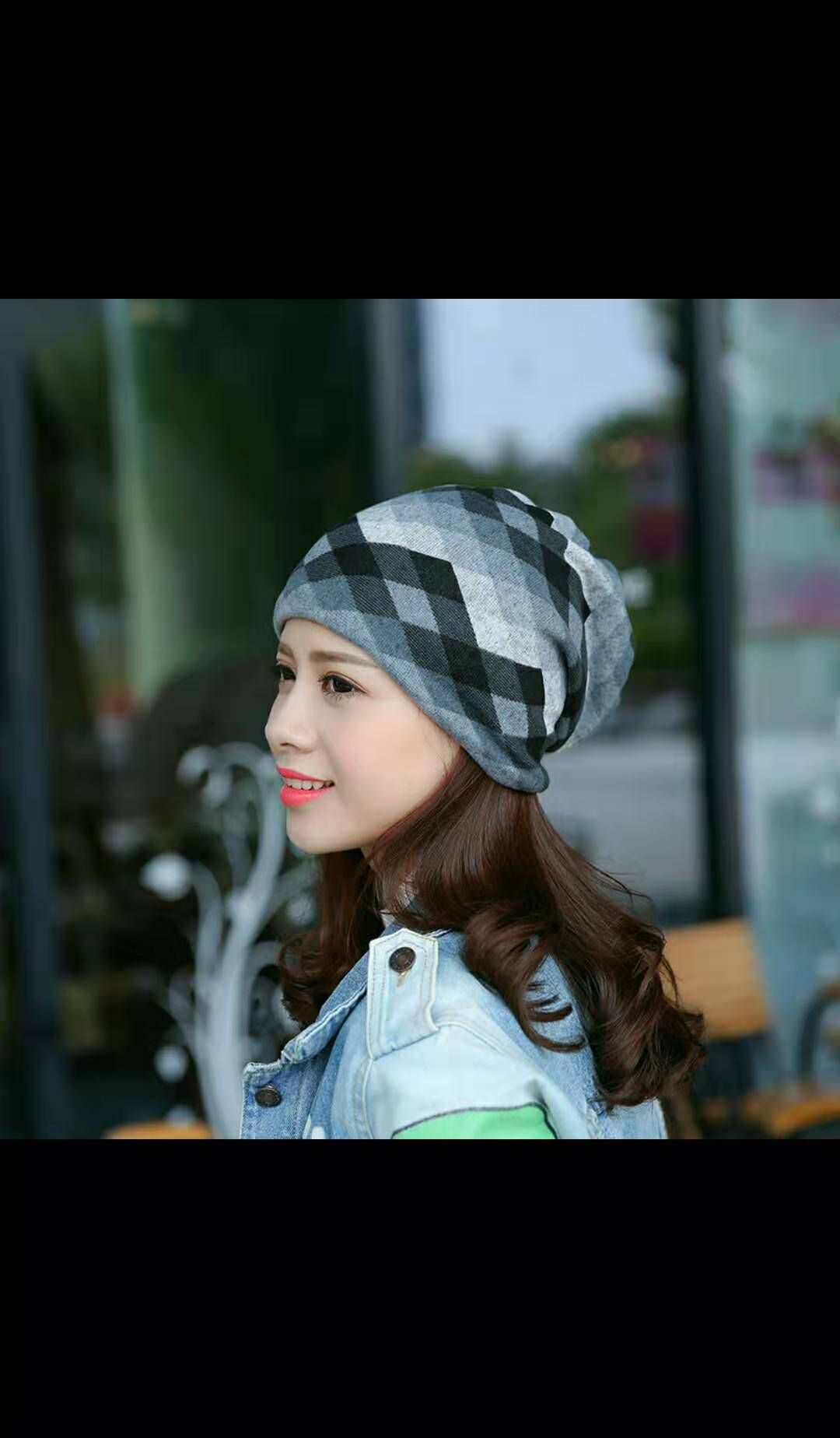Diamond-Check Monthly Hat Over Hat Pile Hat Neck Collar Collar Specification drawing