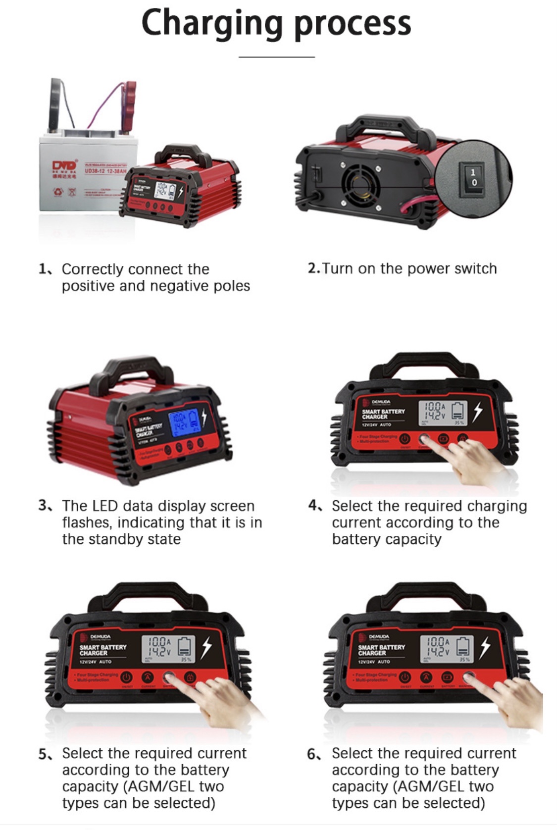 跨境外贸版12V24伏汽车电瓶电池充电器 智能脉冲修复型铅酸蓄电池详情图18