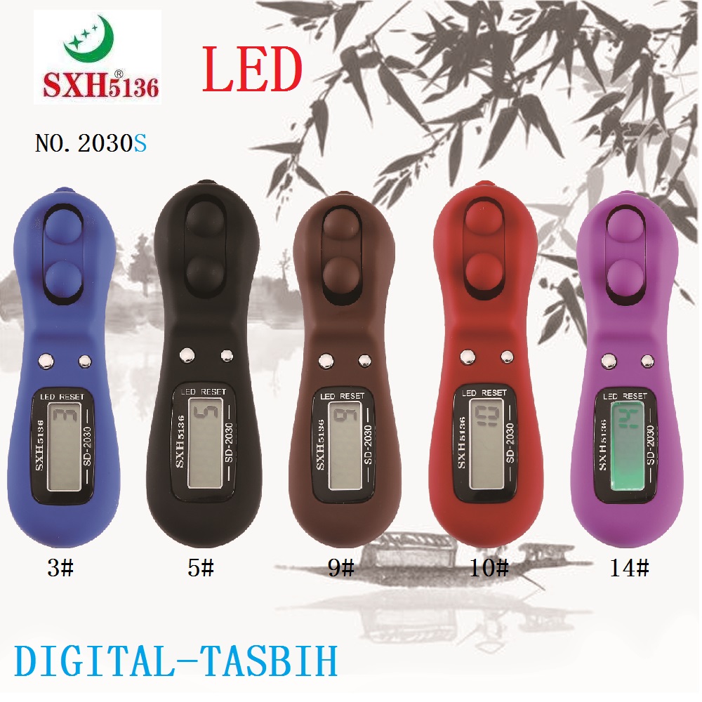 Yiwu Sanda Electronics Co., Ltd. produces the sxh5136 series 2030 water transfer printed wood grain illuminated prayer bead COUNTER and LED COUNTER detail image 2