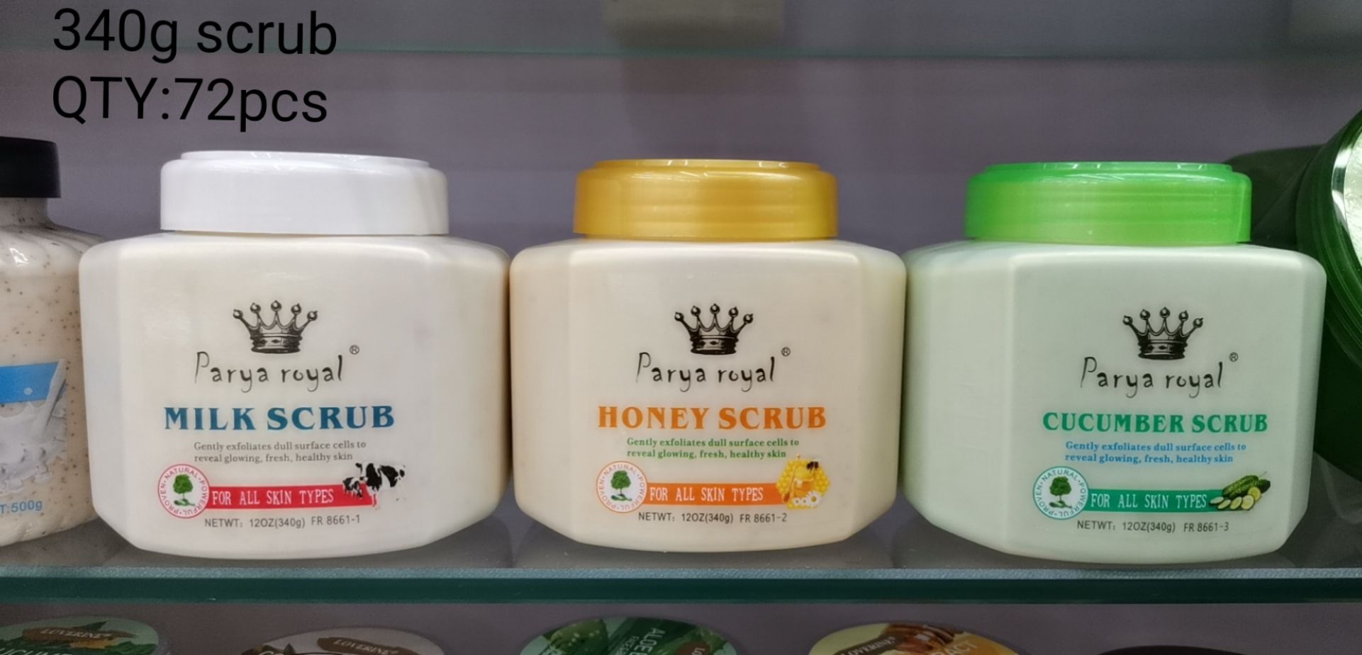 500克铝盖塑料透明瓶磨砂膏去死皮南美热卖水果多款500g face&body scrub详情10