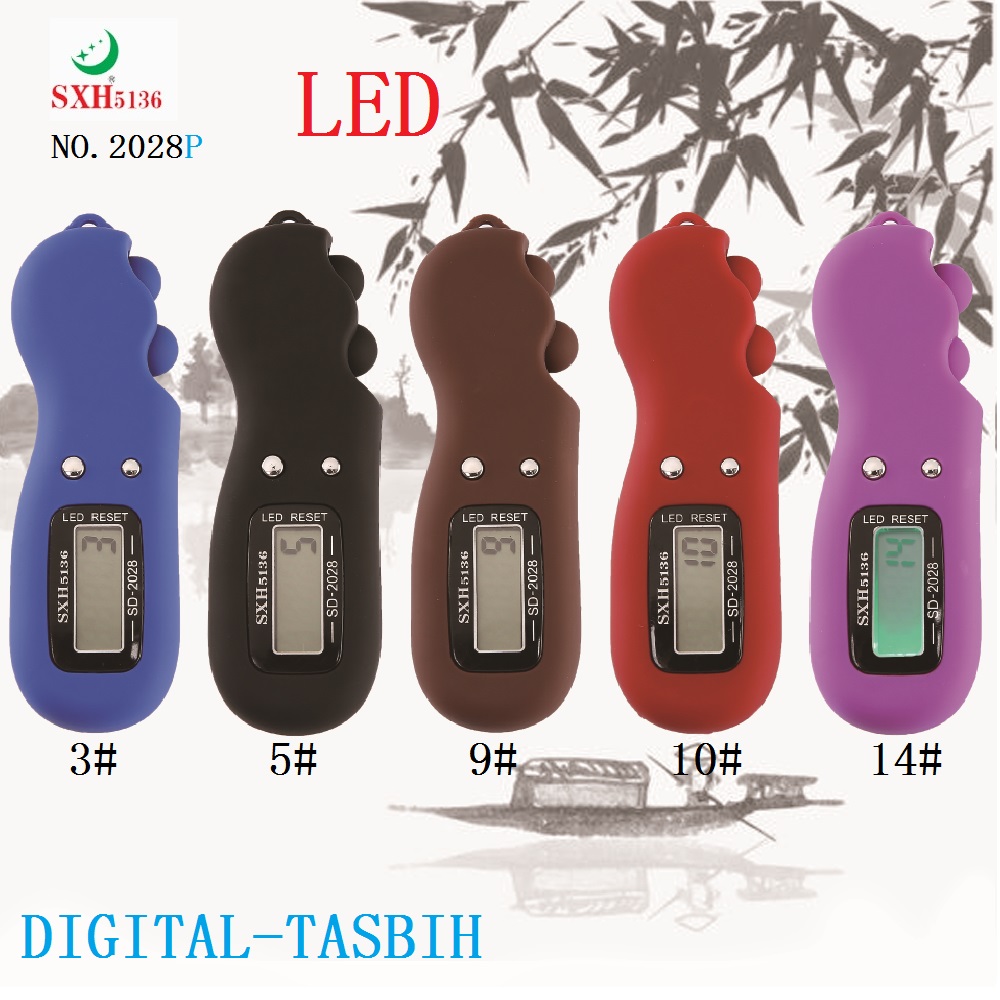 Yiwu Sanda Electronics Co., Ltd. produces the sxh5136 series 2030 water transfer printed wood grain illuminated prayer bead COUNTER and LED COUNTER detail image 3