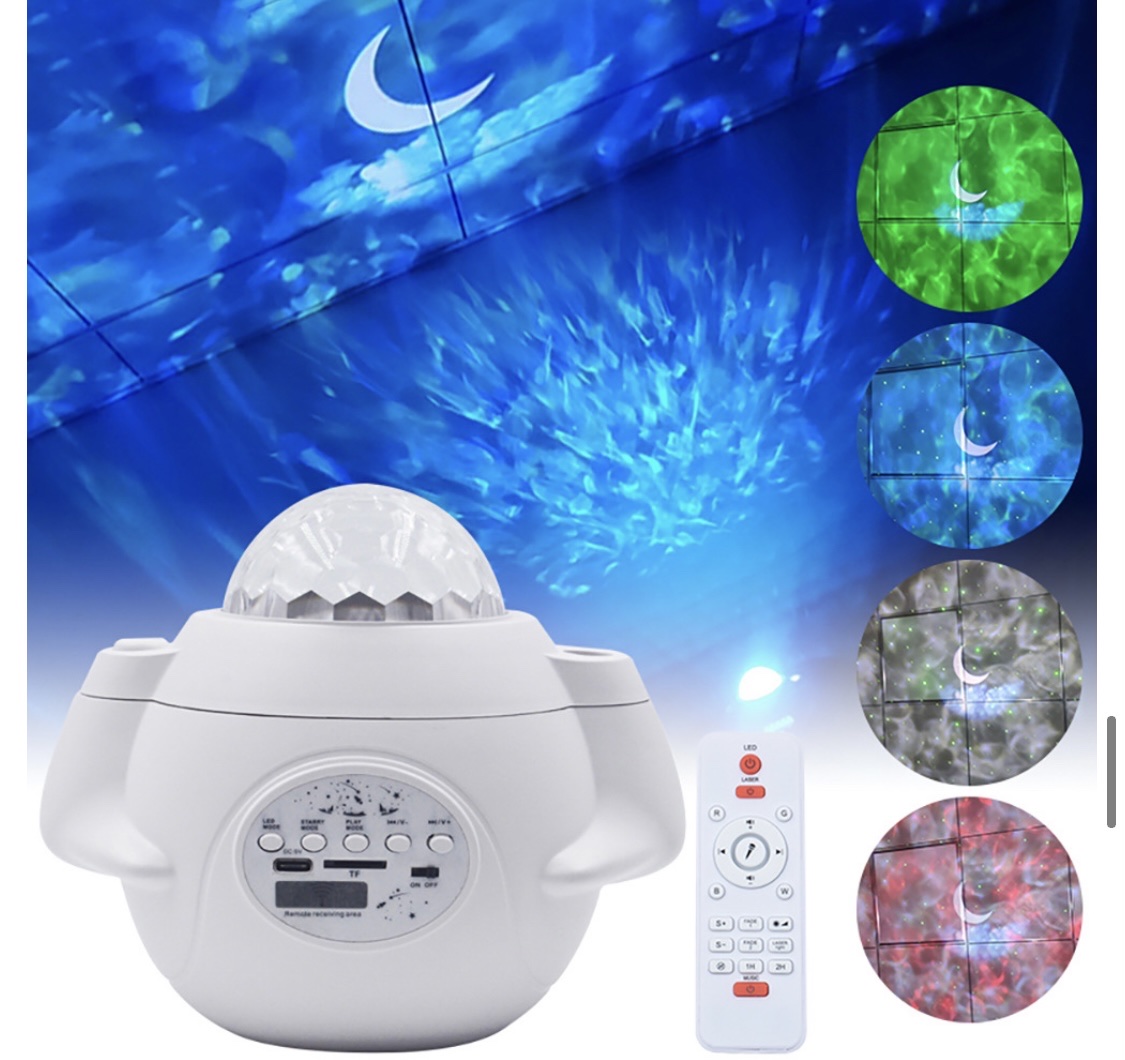 工厂跨境货源创意礼口USB蓝牙音箱旋转星空灯星光投影仪七彩水纹详情图14