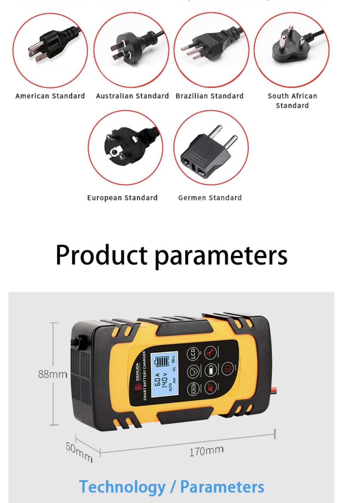 跨境外贸版12V24伏汽车电瓶电池充电器 智能脉冲修复型铅酸蓄电池详情图8