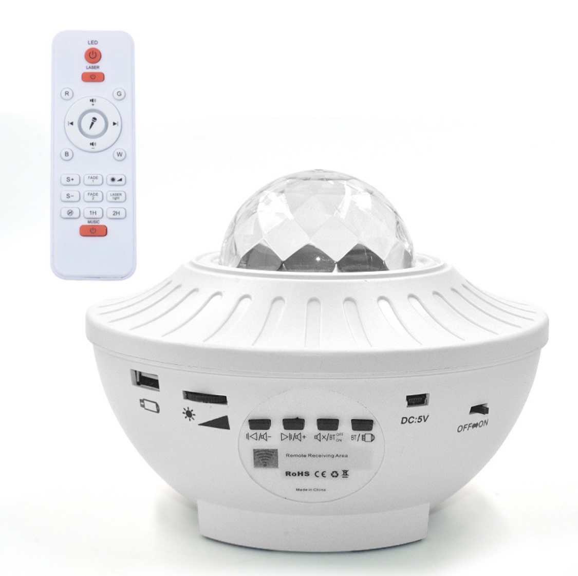 工厂跨境货源创意礼口USB蓝牙音箱旋转星空灯星光投影仪七彩水纹详情图27